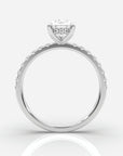 Päron förlovningsring vitguld framifrån – Isabella Hidden Halo & Sidostenar | Ophira & Co