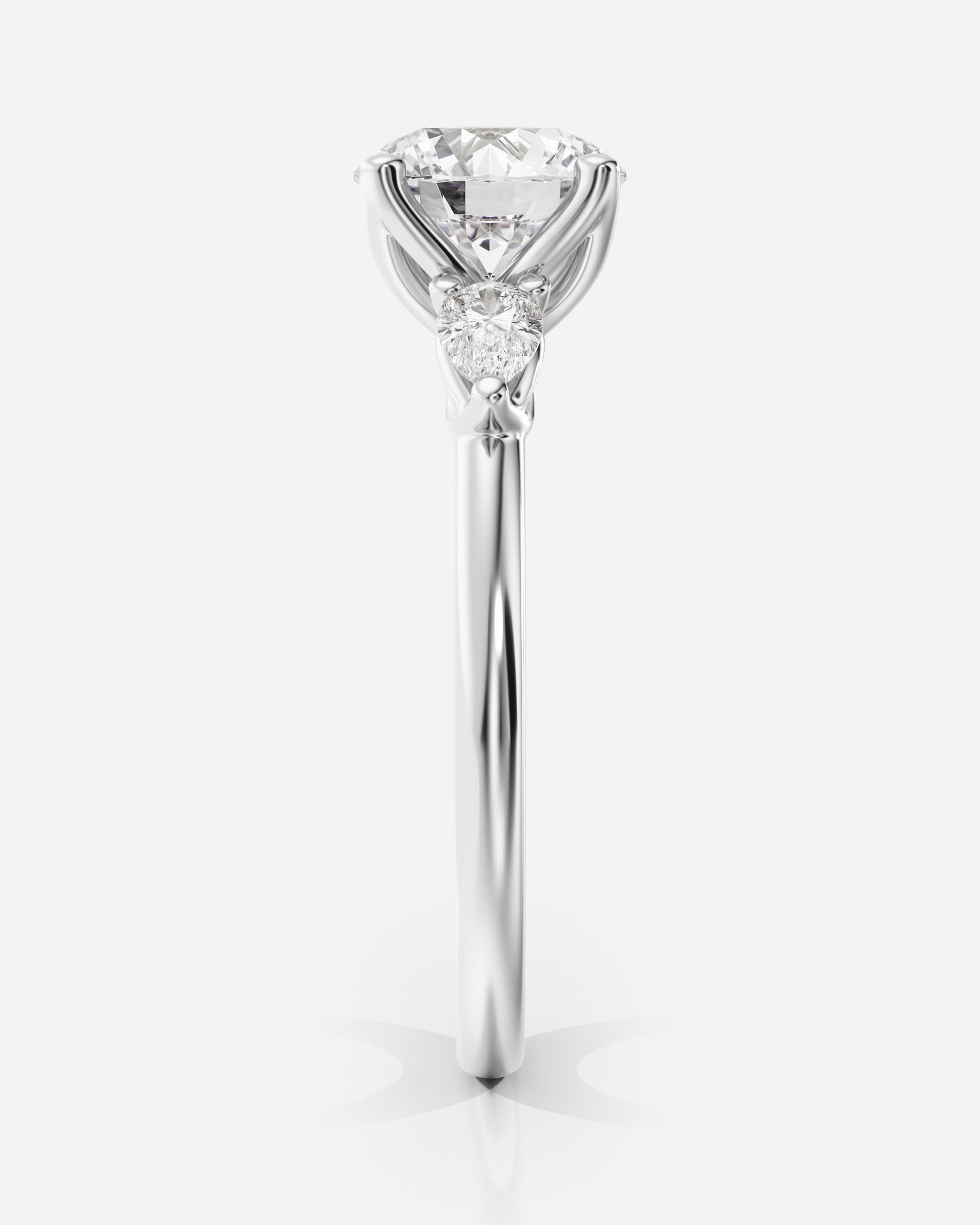 Rund trestensring vitguld profil – Liora | Ophira &amp; Co